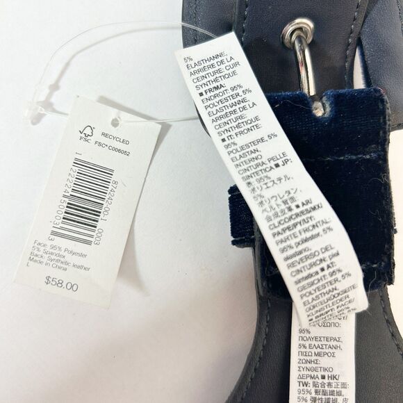 Banana Republic Deep Blue Velvet Wide Width Belt 43.5" Whimsigoth Renaissance - Picture 10 of 13